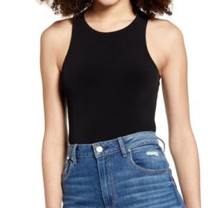NWOT Leith Black Racerback Tank Bodysuit